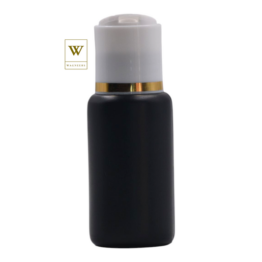 Black Packaging Bottle/White & Gold Ring Disc Top[100pc]