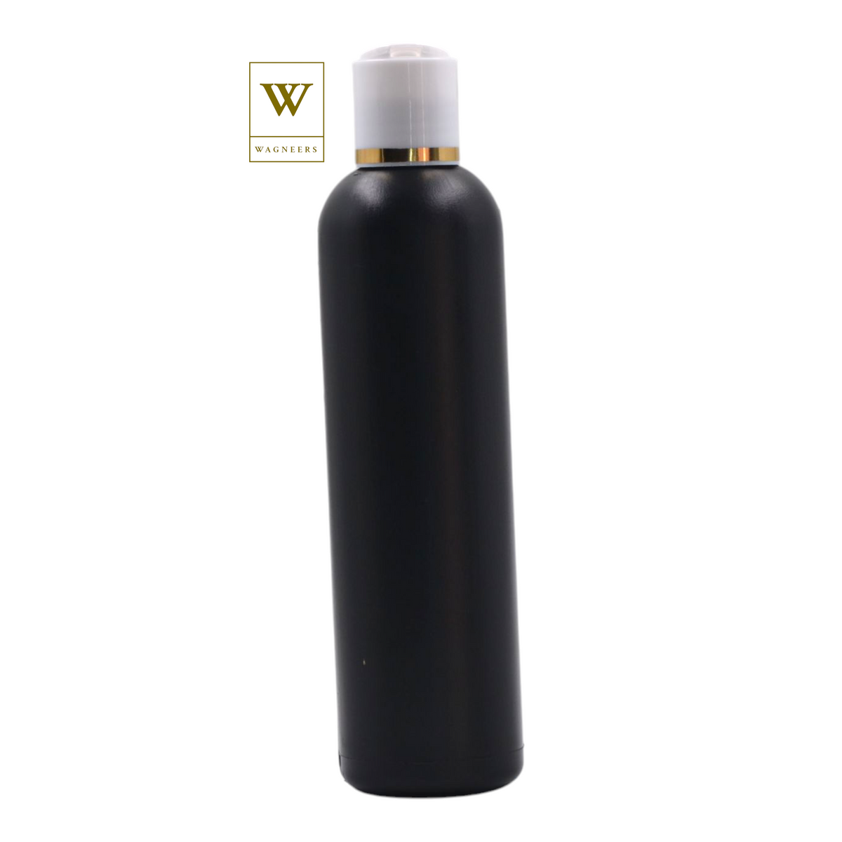 Black Packaging Bottle/White & Gold Ring Disc Top[100pc]