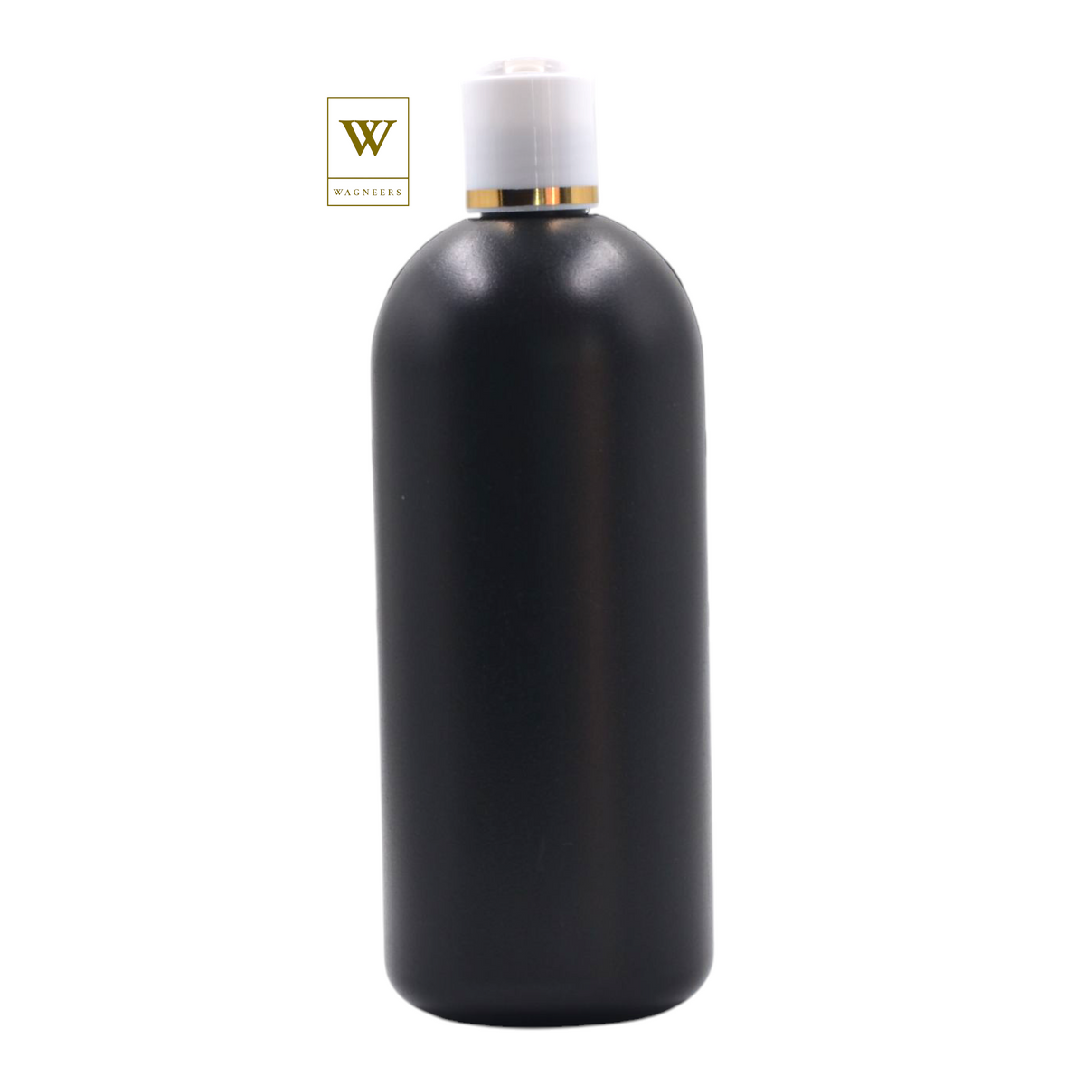 Black Packaging Bottle/White & Gold Ring Disc Top[100pc]