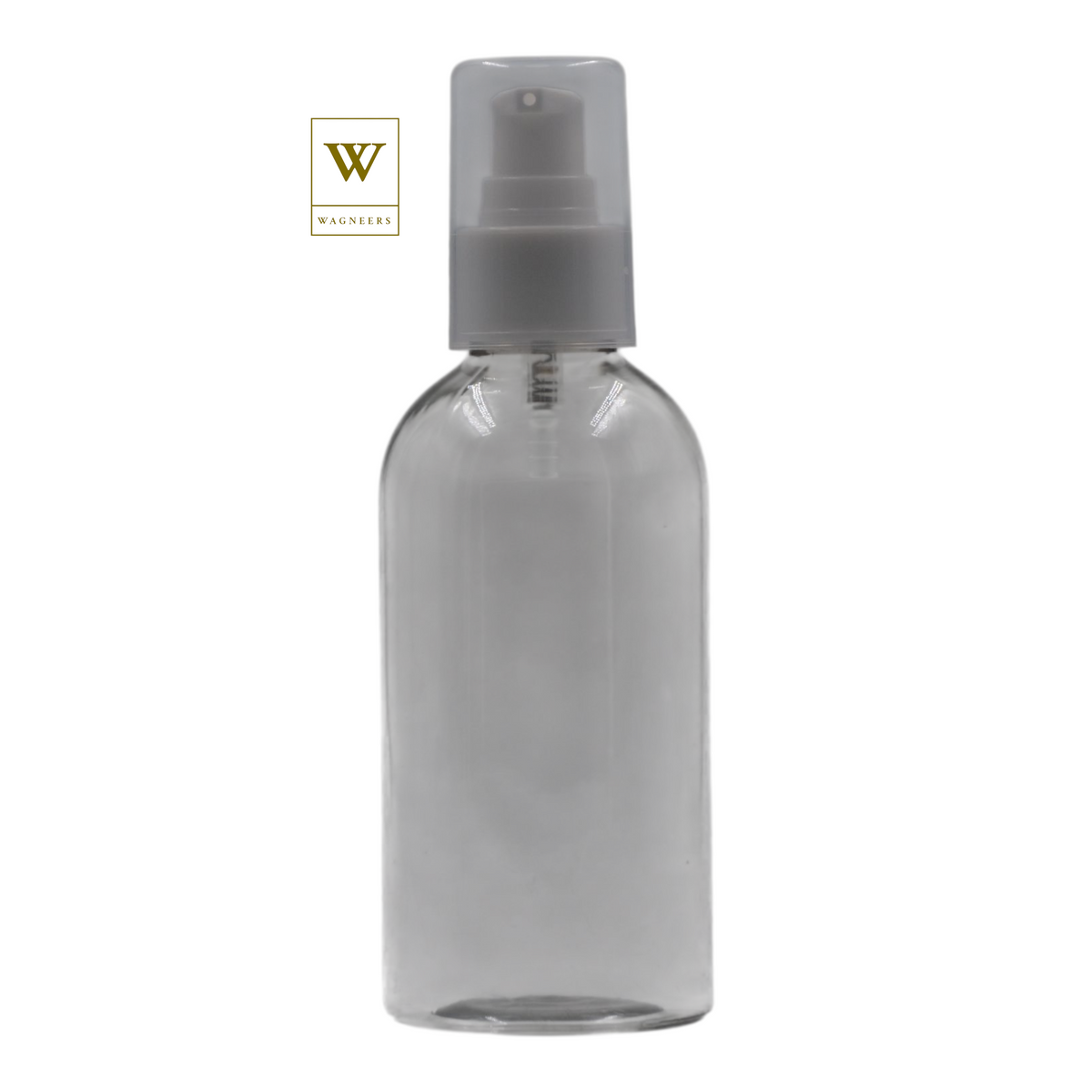 Clear Plastic Packaging Bottle/White Serum Pump [100pc]