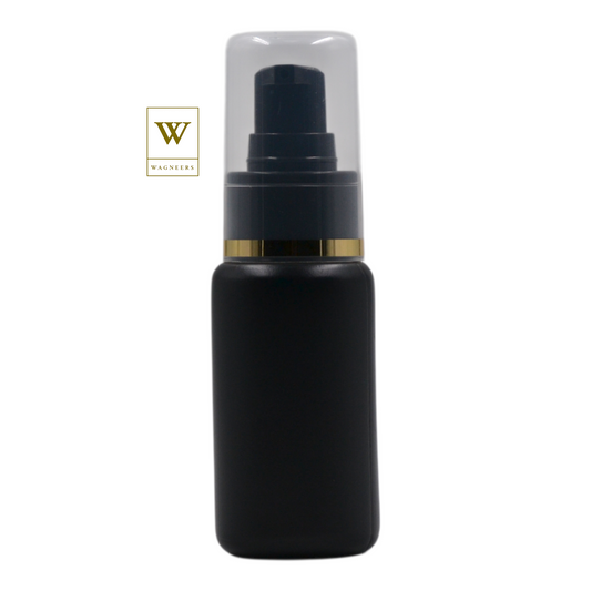 Black Plastic Packaging Bottle/Black Serum Pump(Gold Ring)[100pc]