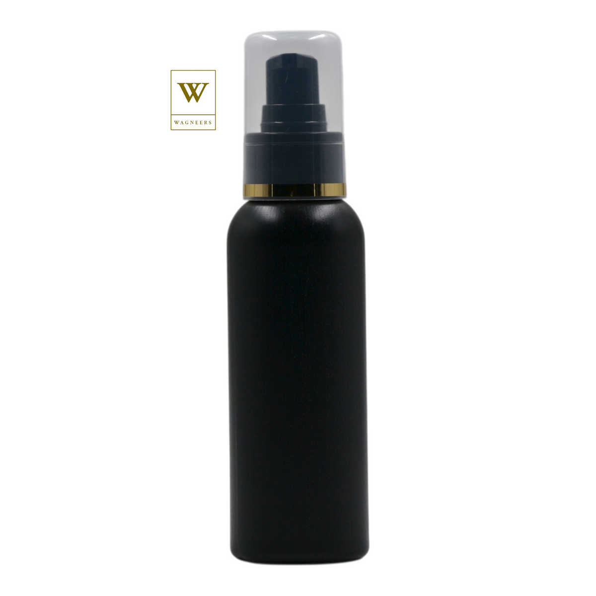 Black Plastic Packaging Bottle/Black Serum Pump(Gold Ring)[100pc]