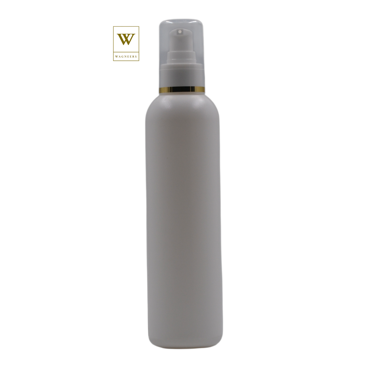 White Plastic Packaging Bottle/White Serum Pump(Gold Ring)[100pc]