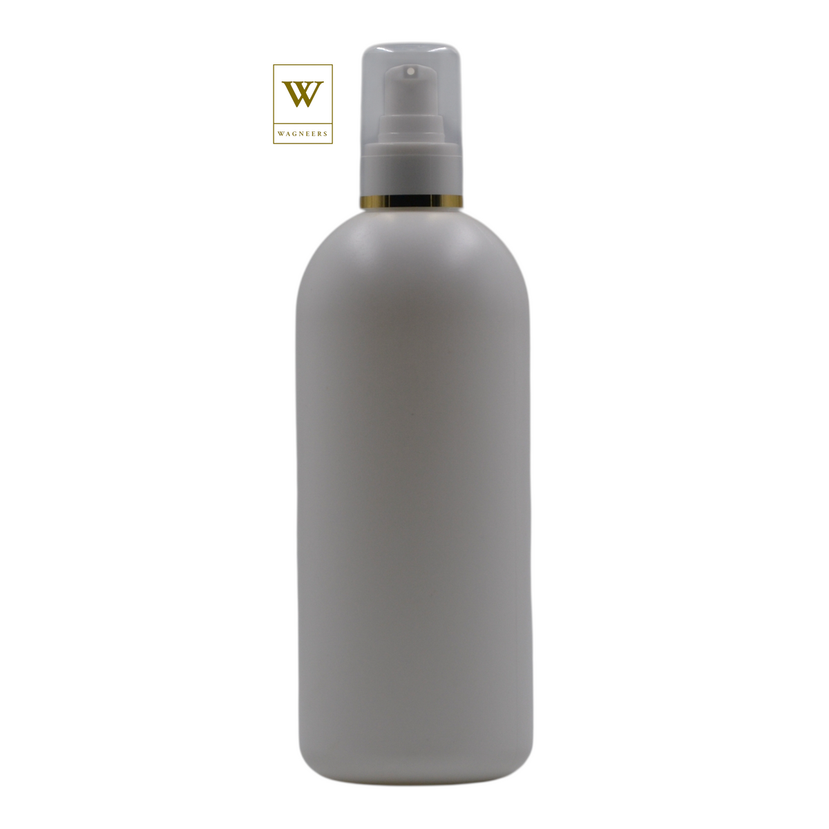 White Plastic Packaging Bottle/White Serum Pump(Gold Ring)[100pc]