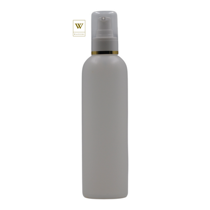 Natural Plastic Packaging Bottle/White Serum Pump(Gold Ring)[100pc]