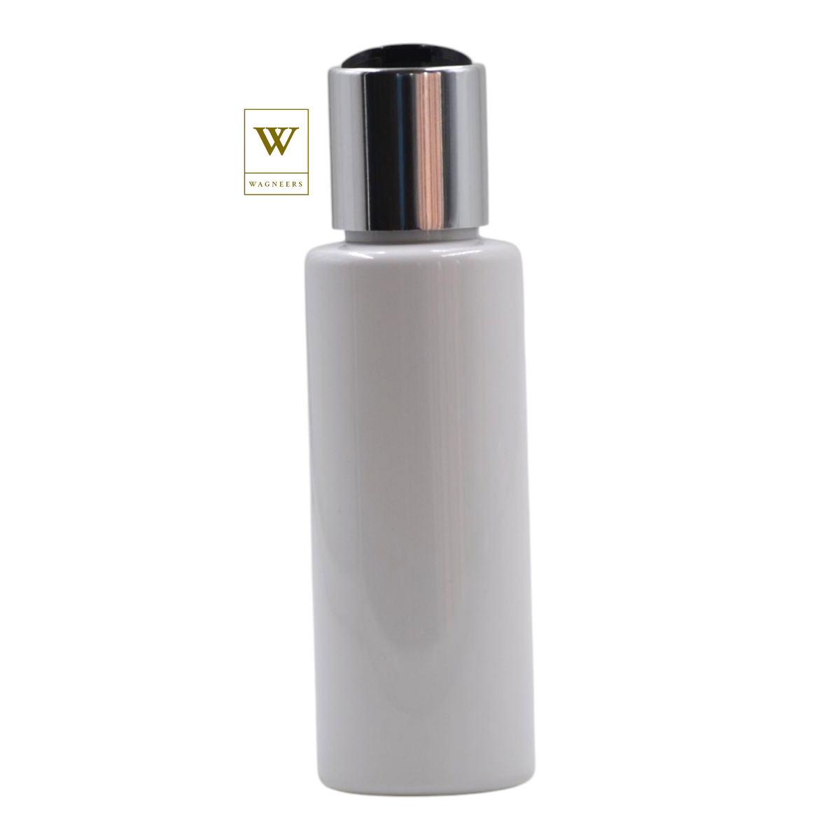 White Packaging Bottle/Black & Chrome Disc Top[100pc]