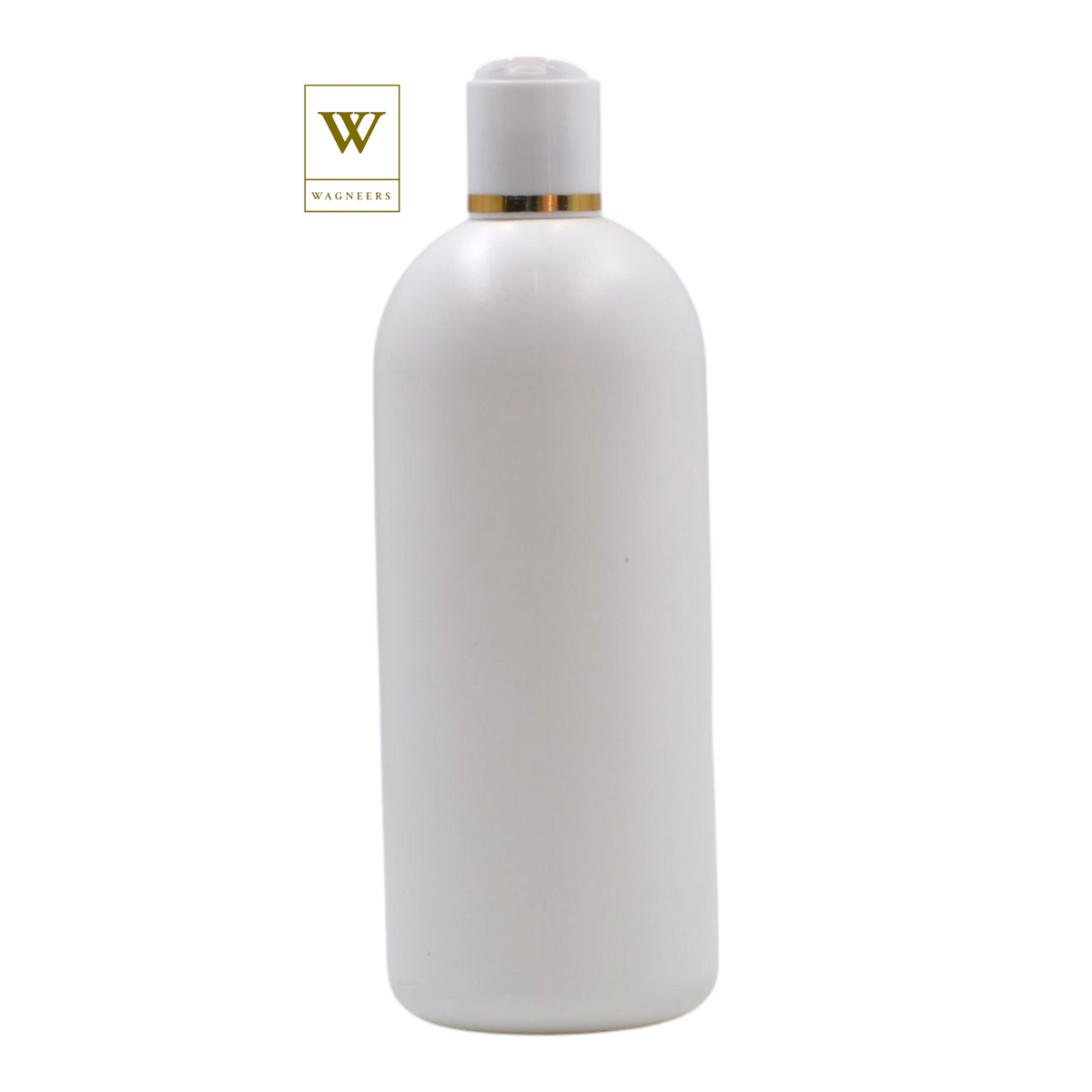 White Packaging Bottle/White & Gold Ring Disc Top[100pc]