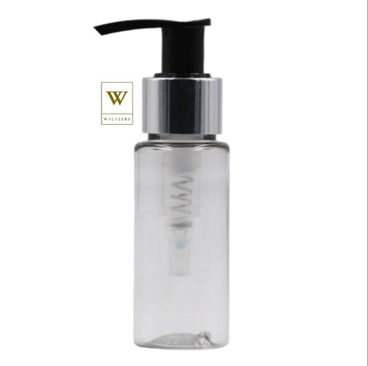 Clear Packaging Bottle/Black & Chrome Lotion Pump[100pc]
