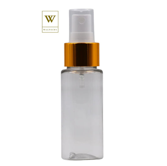 Clear Packaging Bottle/White & Gold Mist Spray [100pc]