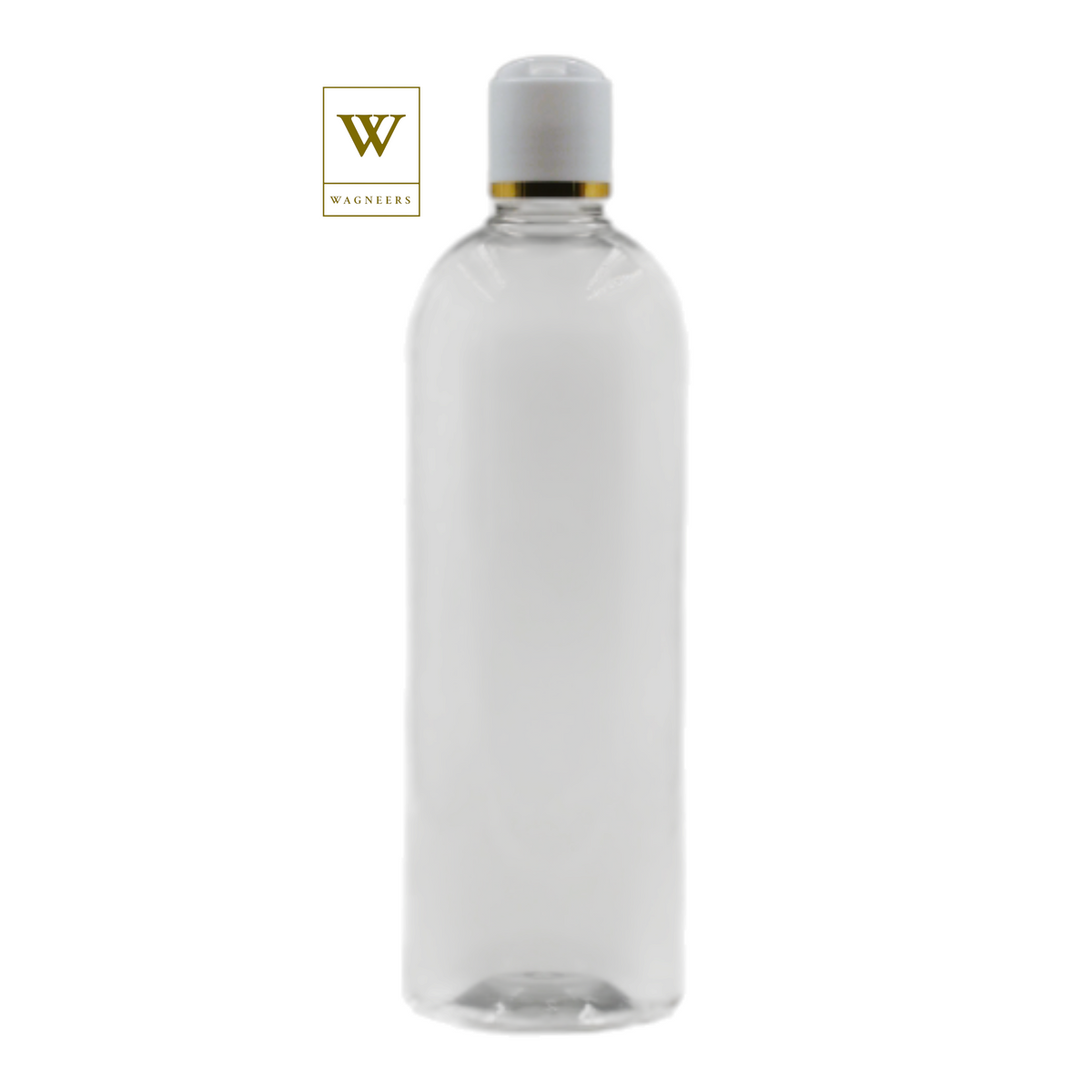 Clear Packaging Bottle /White & Gold Ring Disc Top[100pc]