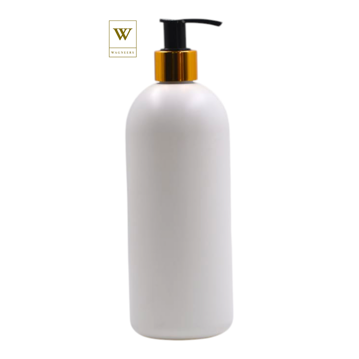 White Packaging Bottle/Black & Gold Lotion Pump[100pc]