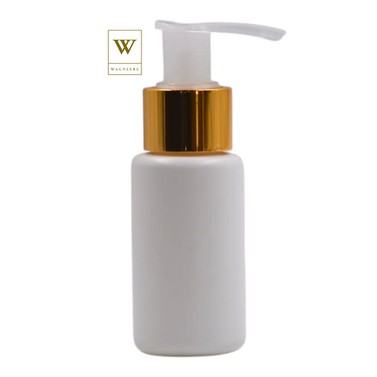 White Packaging Bottle/Natural & Gold Lotion Pump[100pc]
