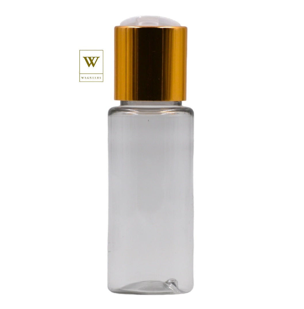 Clear Packaging Bottle/White & Gold Disc Top[100pc]