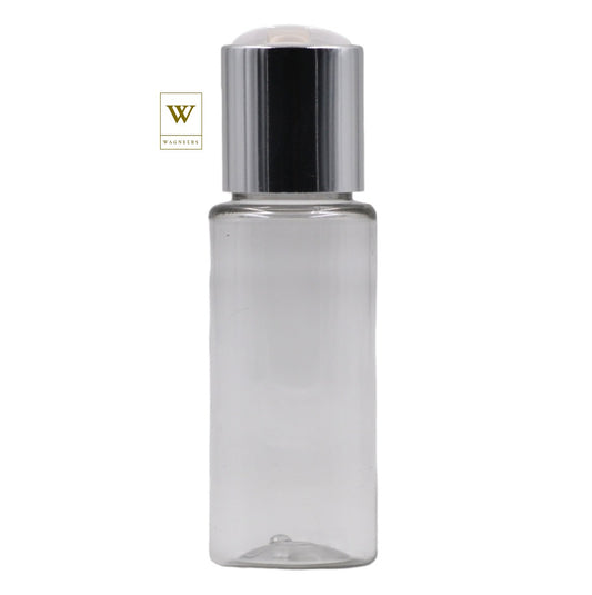 Clear Packaging Bottle/White & Chrome Disc Top[100pc]