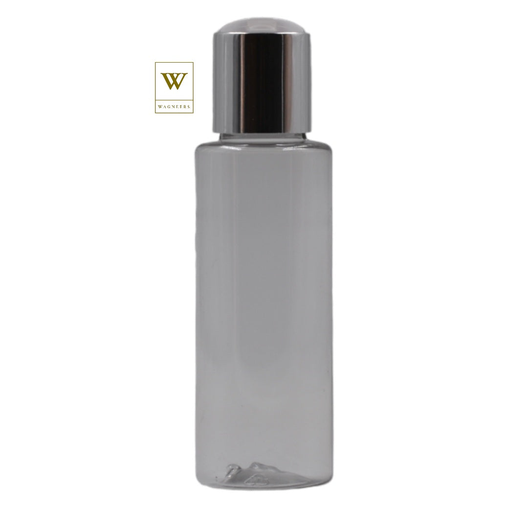 Clear Packaging Bottle/White & Chrome Disc Top[100pc]